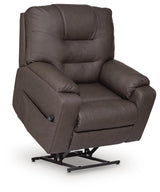 Belmone Pike Gunmetal Power Lift Recliner by Ashley at Eve Furniture