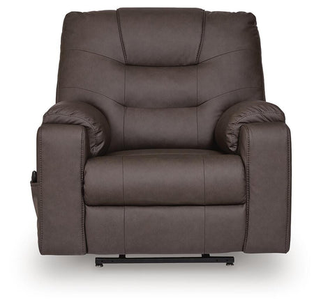 Belmone Pike Gunmetal Power Lift Recliner by Ashley at Eve Furniture