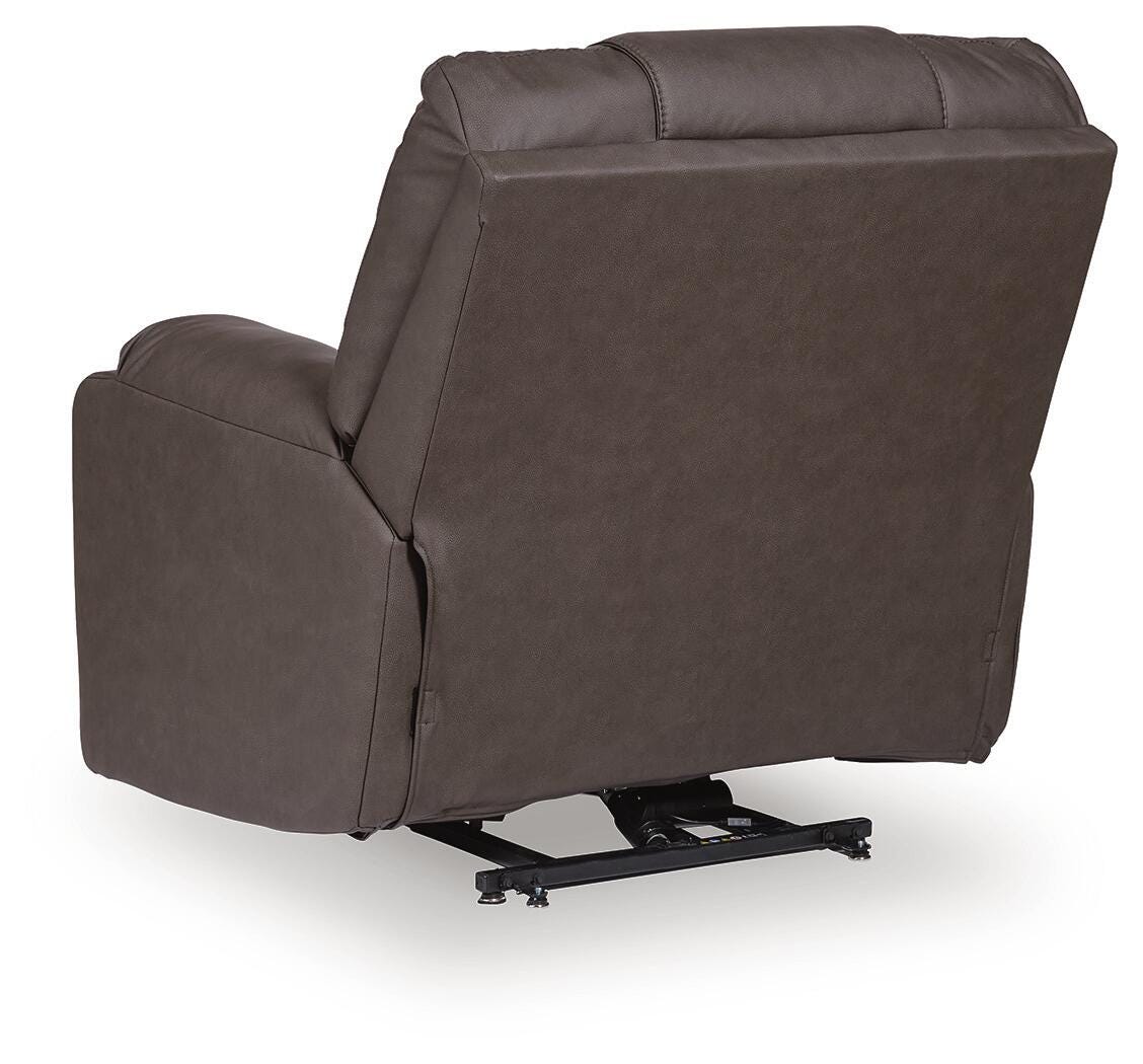 Belmone Pike Gunmetal Power Lift Recliner by Ashley at Eve Furniture