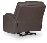 Belmone Pike Gunmetal Power Lift Recliner by Ashley at Eve Furniture