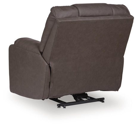 Belmone Pike Gunmetal Power Lift Recliner by Ashley at Eve Furniture