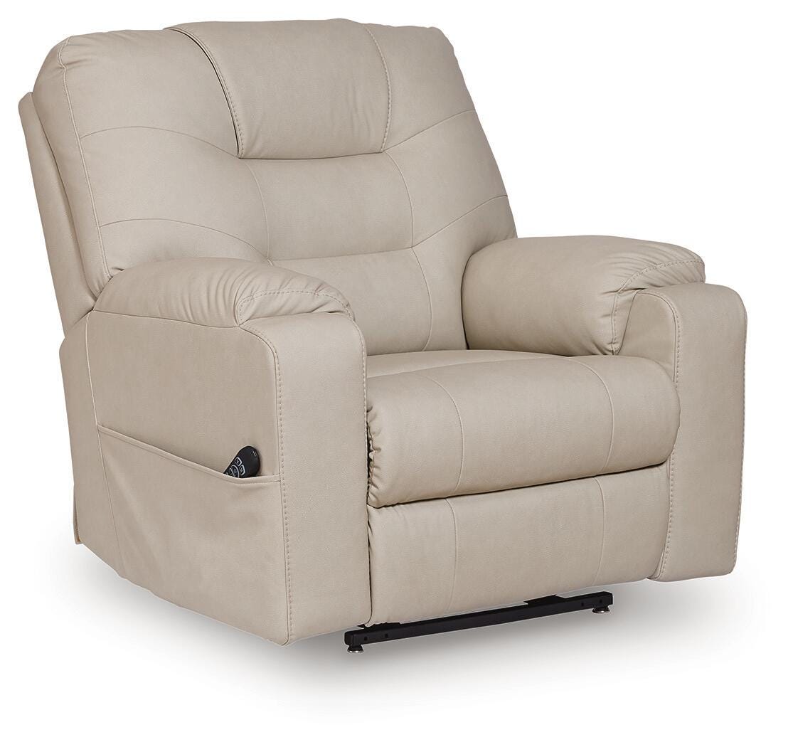 Belmone Pike Sand Power Lift Recliner by Ashley at Eve Furniture