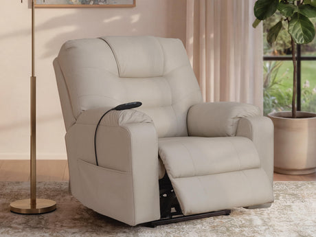 Belmone Pike Sand Power Lift Recliner by Ashley at Eve Furniture