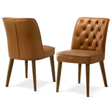 Belmont Cognac Vegan Leather Dining Chair - Set Of 2 by Ashcroft Furniture at Eve Furniture