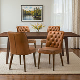 Belmont Cognac Vegan Leather Dining Chair - Set Of 2 by Ashcroft Furniture at Eve Furniture