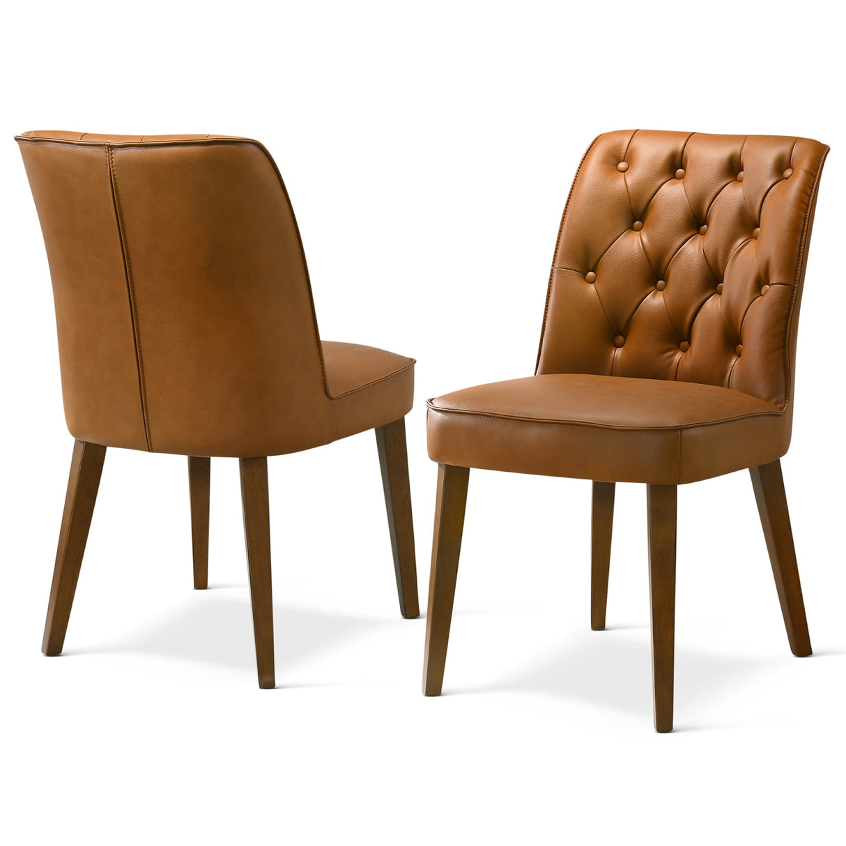 Belmont Cognac Vegan Leather Dining Chair - Set Of 2 by Ashcroft Furniture at Eve Furniture