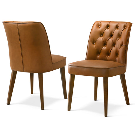 Belmont Cognac Vegan Leather Dining Chair - Set Of 2 by Ashcroft Furniture at Eve Furniture