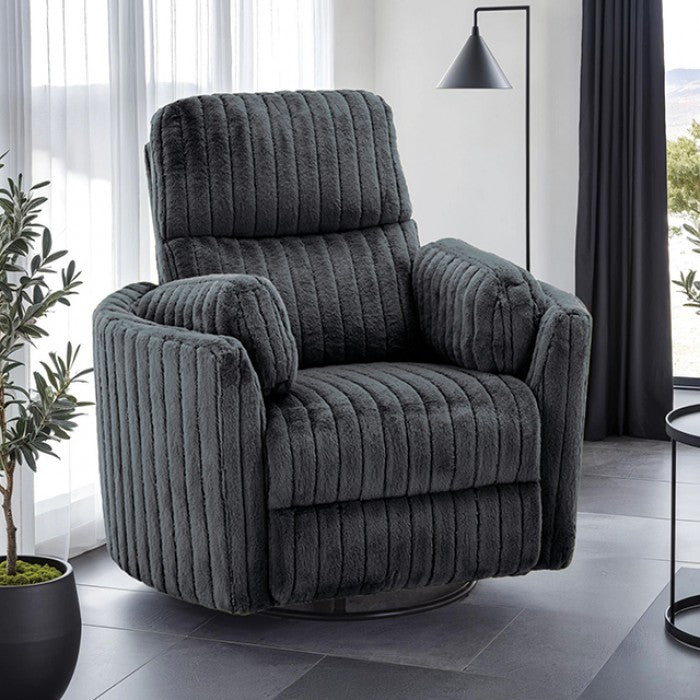 Belper Dark Gray Power Recliner by Furniture of America at Eve Furniture