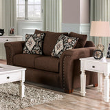 Belsize Chocolate/Tan Sofa & Loveseat by Furniture of America at Eve Furniture