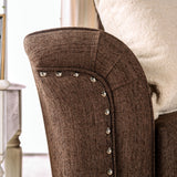 Belsize Chocolate/Tan Sofa & Loveseat by Furniture of America at Eve Furniture