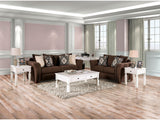Belsize Chocolate/Tan Sofa & Loveseat by Furniture of America at Eve Furniture