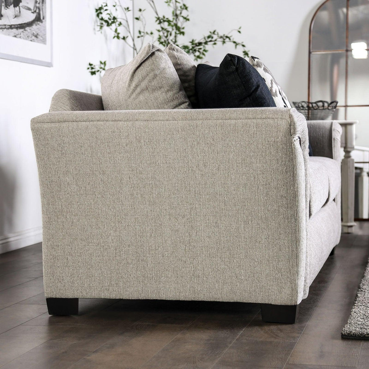 Belsize Light Taupe/Black Loveseat by Furniture of America at Eve Furniture