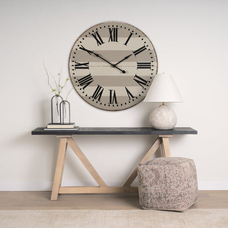 Belton Round Oversize Farmhouse Wall Clock by Mercana at Eve Furniture