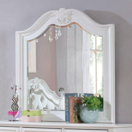 Belva White Mirror by Furniture of America at Eve Furniture