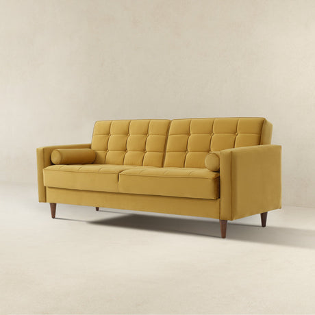 Benara Yellow Velvet Sleeper Sofa