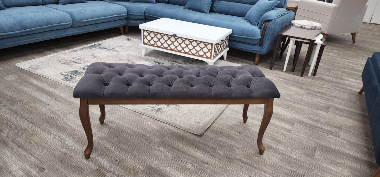 Bench With Wood Legs by Furnia at Eve Furniture