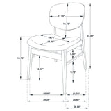 Benford Dark Brown Dining Side Chair Upholstered Seat (Set of 2) by Coaster at Eve Furniture