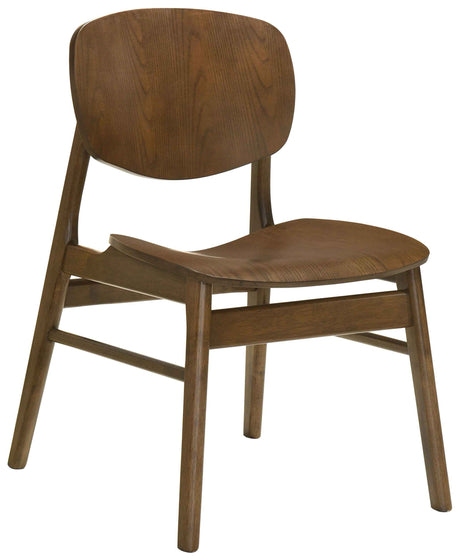 Benford Dark Brown Dining Side Chair Wood Seat (Set of 2) by Coaster at Eve Furniture