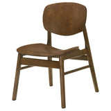 Benford Dark Brown Dining Side Chair Wood Seat (Set of 2) by Coaster at Eve Furniture