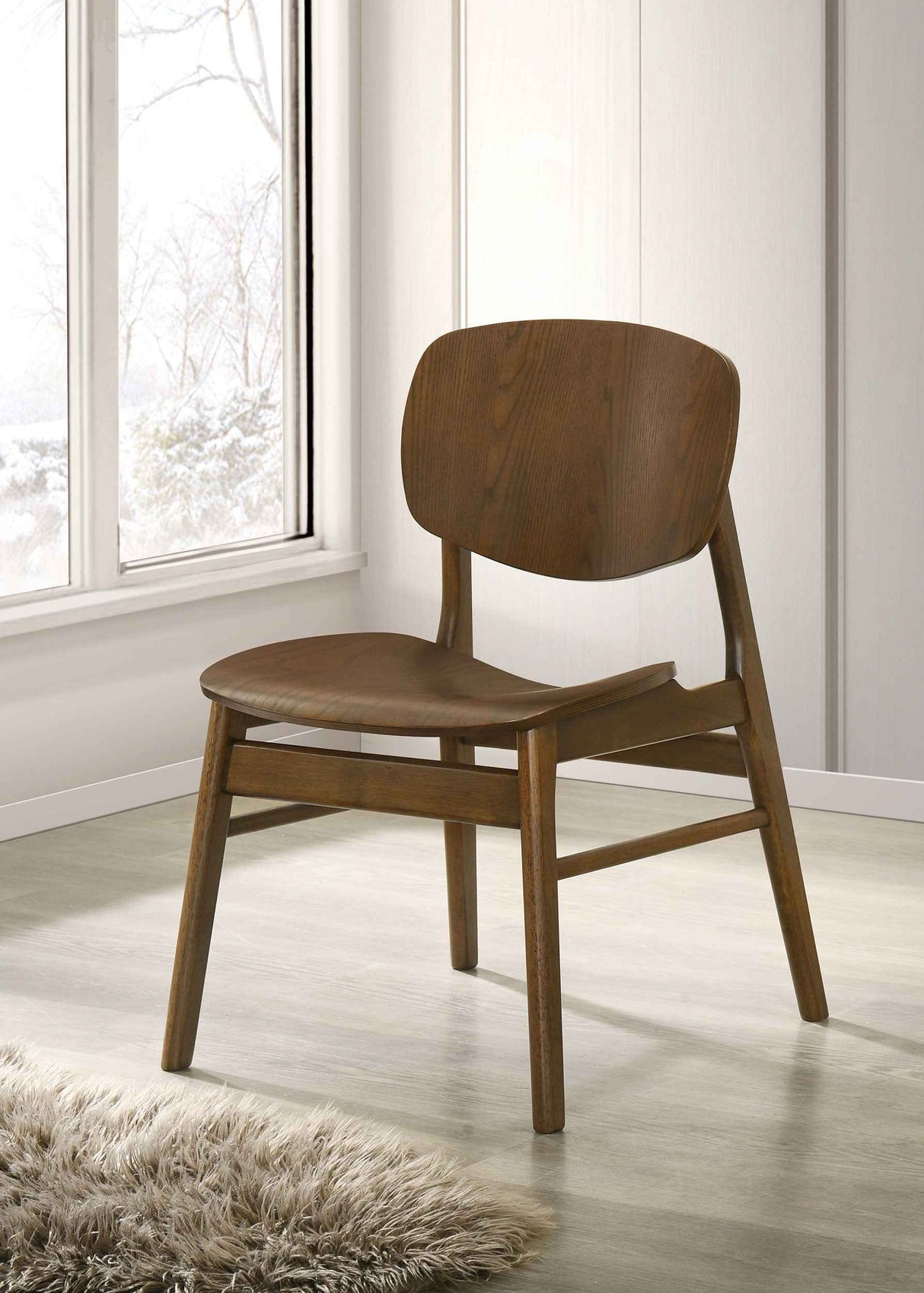 Benford Dark Brown Dining Side Chair Wood Seat (Set of 2) by Coaster at Eve Furniture
