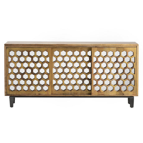 Bengal Manor Brown/Silver Honeycomb Sideboard by Crestview at Eve Furniture