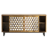 Bengal Manor Brown/Silver Honeycomb Sideboard by Crestview at Eve Furniture