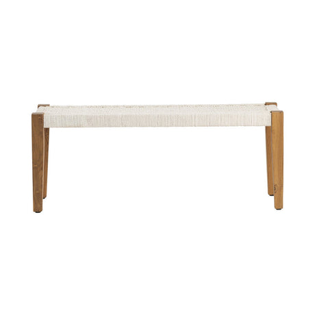 Bengal Manor Cream/Brown Jute Bench by Crestview at Eve Furniture