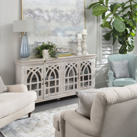 Bengal Manor White Cathedral Sideboard by Crestview at Eve Furniture