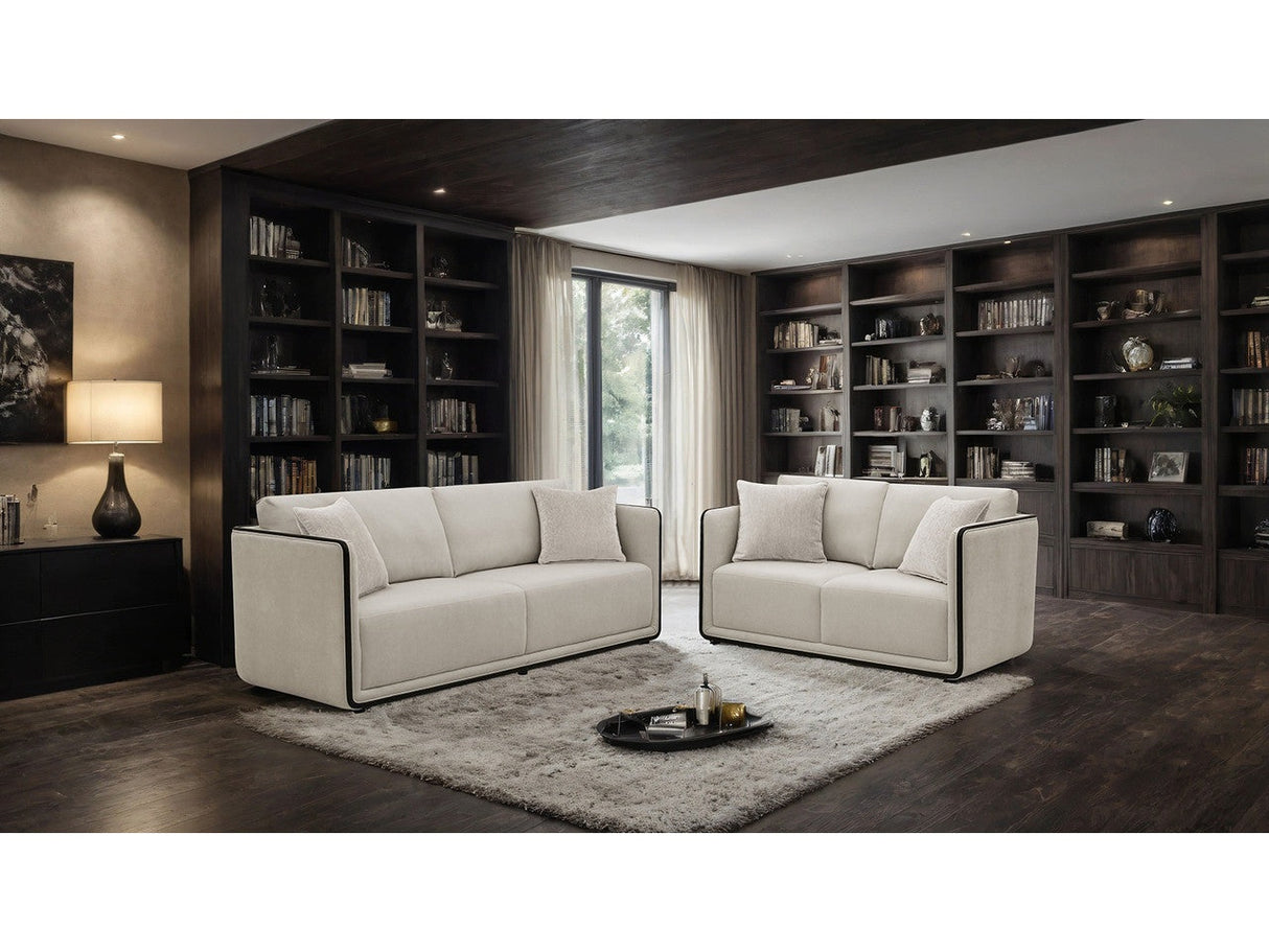 Benilde Taupe Sofa & Loveseat by Furniture of America at Eve Furniture