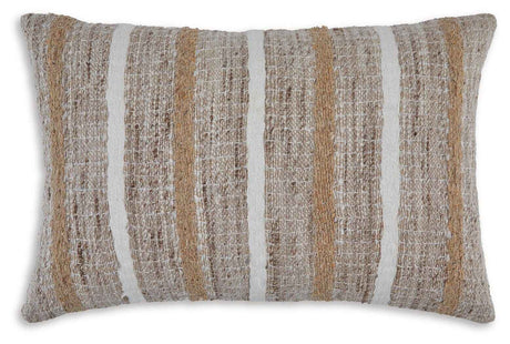 Benish Tan/Brown/White Pillow by Ashley at Eve Furniture