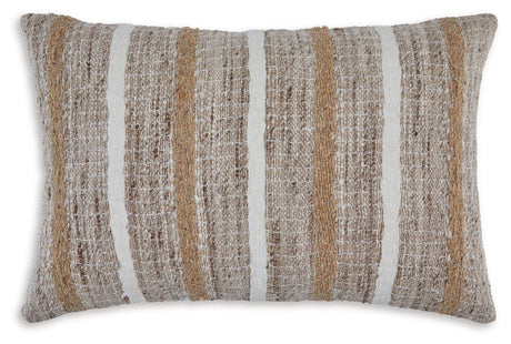 Benish Tan/Brown/White Pillow (Set of 4) by Ashley at Eve Furniture
