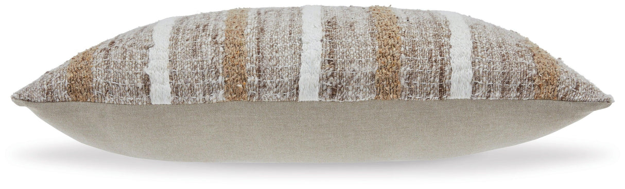 Benish Tan/Brown/White Pillow (Set of 4) by Ashley at Eve Furniture