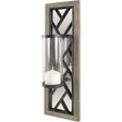Benji 24"H Brown Wood Frame Black Metal Accent Mirrored Wall Candle Holder by Mercana at Eve Furniture