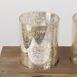 Benk Wood and Black Metal Five Cup Candle Holder by Mercana at Eve Furniture
