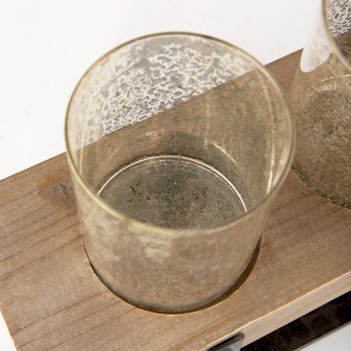 Benk Wood and Black Metal Five Cup Candle Holder by Mercana at Eve Furniture