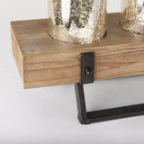 Benk Wood and Black Metal Five Cup Candle Holder by Mercana at Eve Furniture
