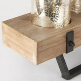Benk Wood and Black Metal Five Cup Candle Holder by Mercana at Eve Furniture