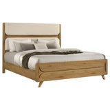Bennett Cream and Light Oak 62-inch Eastern King Upholstered Panel Bed by Coaster at Eve Furniture