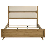 Bennett Cream and Light Oak 62-inch Eastern King Upholstered Panel Bed by Coaster at Eve Furniture