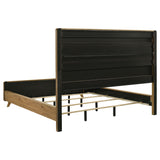 Bennett Cream and Light Oak 62-inch Eastern King Upholstered Panel Bed by Coaster at Eve Furniture