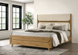 Bennett Cream and Light Oak 62-inch Eastern King Upholstered Panel Bed by Coaster at Eve Furniture