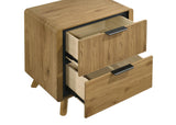 Bennett Light Oak 2-drawer Bedroom Nightstand Bedside Table by Coaster at Eve Furniture