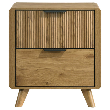 Bennett Light Oak 2-drawer Bedroom Nightstand Bedside Table by Coaster at Eve Furniture