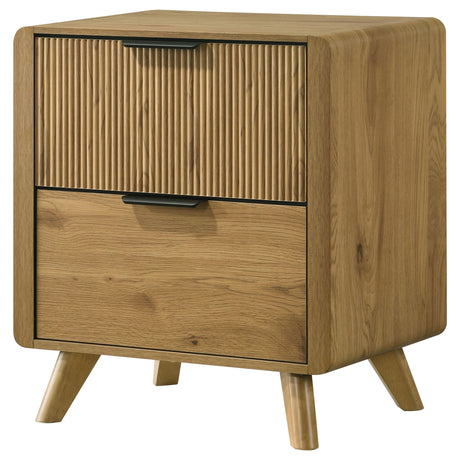 Bennett Light Oak 2-drawer Bedroom Nightstand Bedside Table by Coaster at Eve Furniture