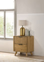 Bennett Light Oak 2-drawer Bedroom Nightstand Bedside Table by Coaster at Eve Furniture