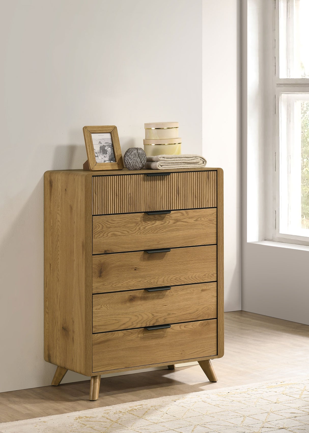 Bennett Light Oak 5-drawer Bedroom Chest of Drawers by Coaster at Eve Furniture