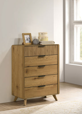 Bennett Light Oak 5-drawer Bedroom Chest of Drawers by Coaster at Eve Furniture