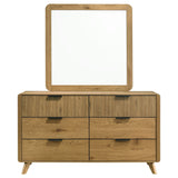 Bennett Light Oak 6-drawer Bedroom Dresser and Mirror Set by Coaster at Eve Furniture