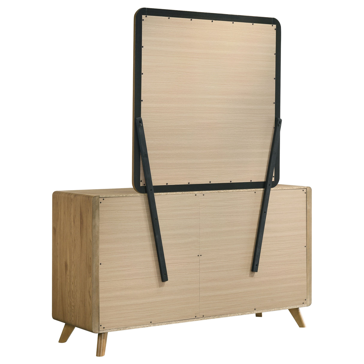Bennett Light Oak 6-drawer Bedroom Dresser and Mirror Set by Coaster at Eve Furniture