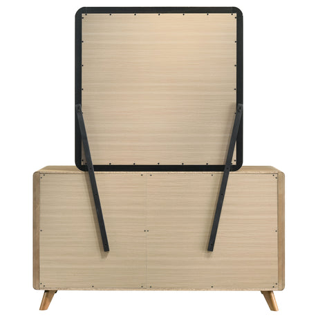 Bennett Light Oak 6-drawer Bedroom Dresser and Mirror Set by Coaster at Eve Furniture